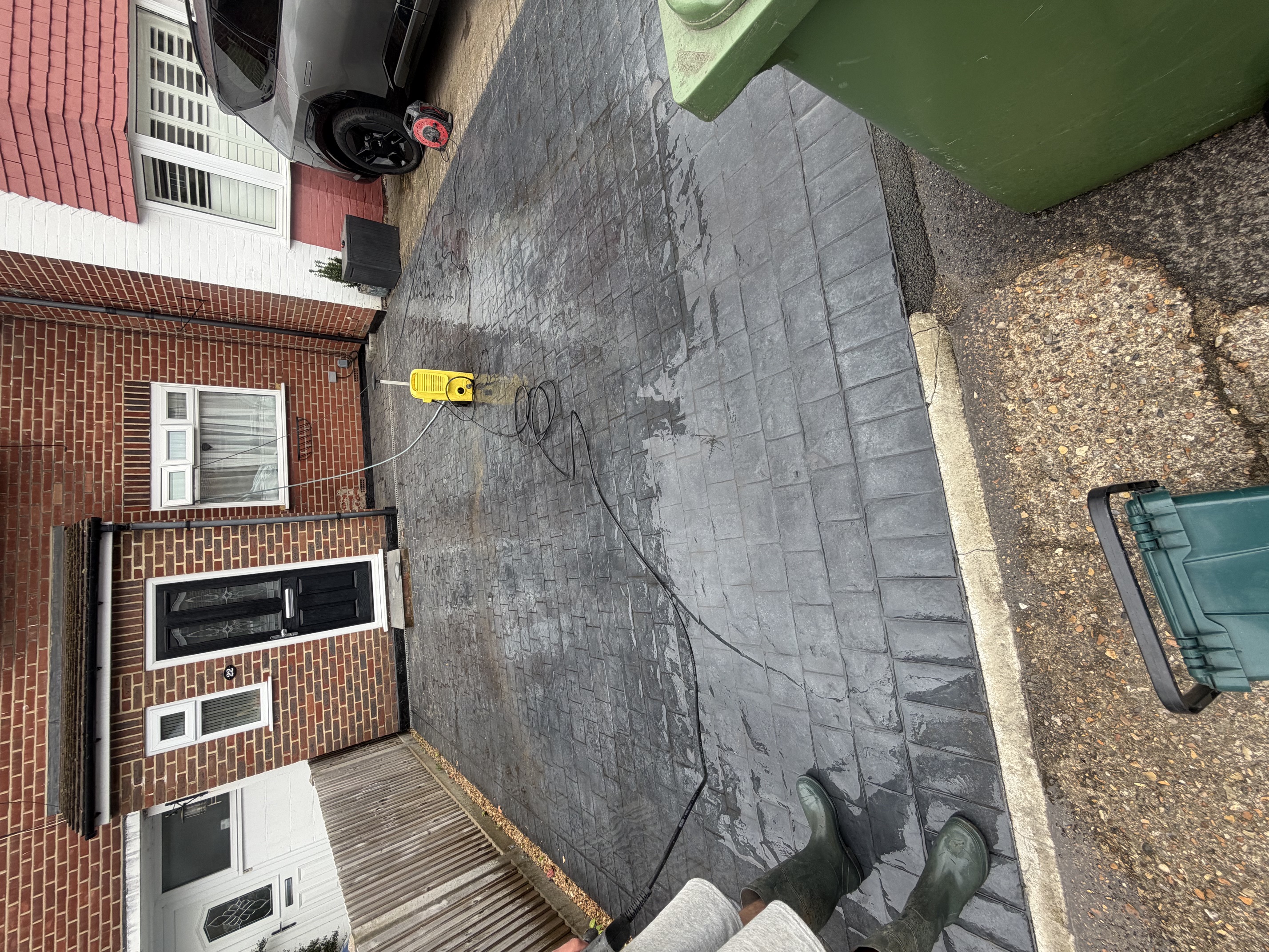 Driveway wash and seal treatment